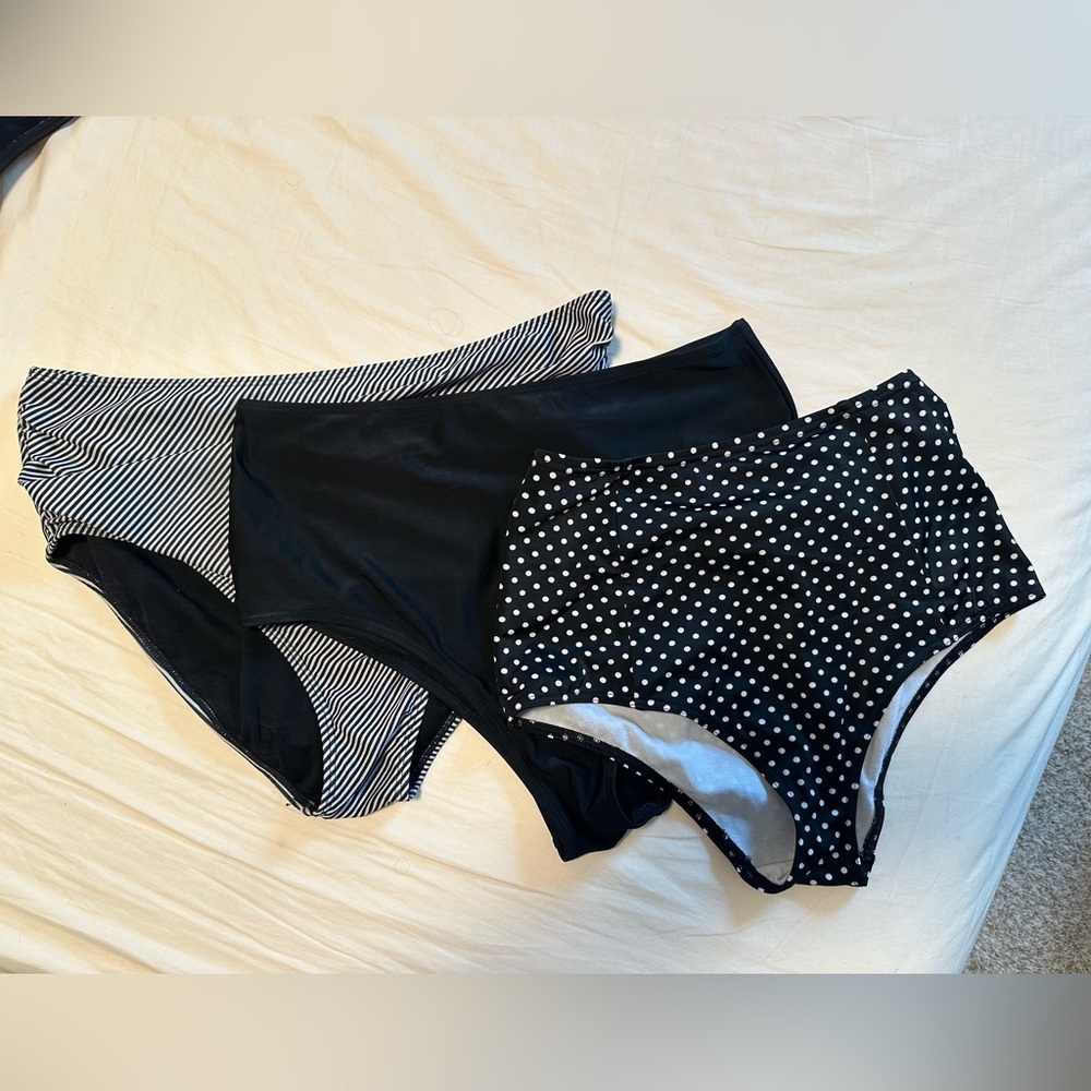 3 pack high waist swim bottom